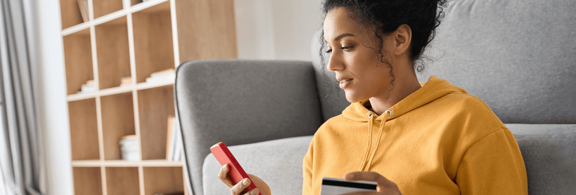 Woman looking at her phone